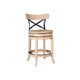 Mia Swivel Counter Stool Chair | Black Metal Cross Back | Blonde Oak Brown