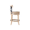 Mia Swivel Counter Stool Chair | Black Metal Cross Back | Blonde Oak Brown