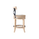 Mia Swivel Counter Stool Chair | Black Metal Cross Back | Blonde Oak Brown