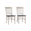 Nova Dining Side Chair Set of 2 | Euro Black Wood Seat | Antique White