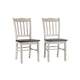 Nova Dining Side Chair Set of 2 | Euro Black Wood Seat | Antique White
