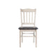 Nova Dining Side Chair Set of 2 | Euro Black Wood Seat | Antique White