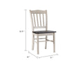 Nova Dining Side Chair Set of 2 | Euro Black Wood Seat | Antique White