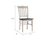 Nova Dining Side Chair Set of 2 | Euro Black Wood Seat | Antique White
