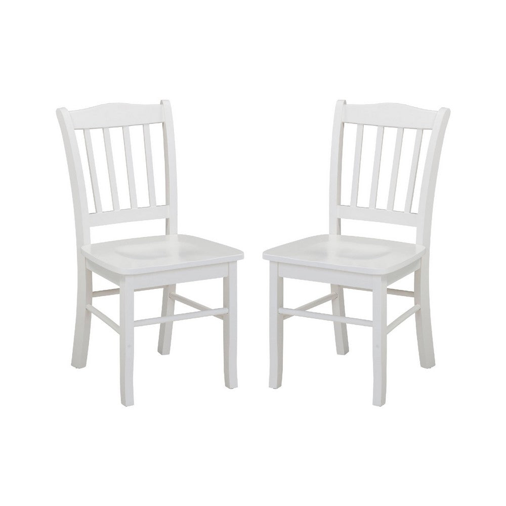 Nova Dining Side Chair Set of 2 | Shaker Style | Cream White Wood