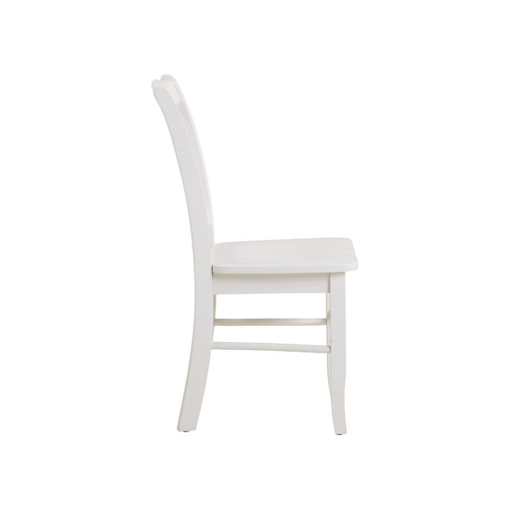 Nova Dining Side Chair Set of 2 | Shaker Style | Cream White Wood
