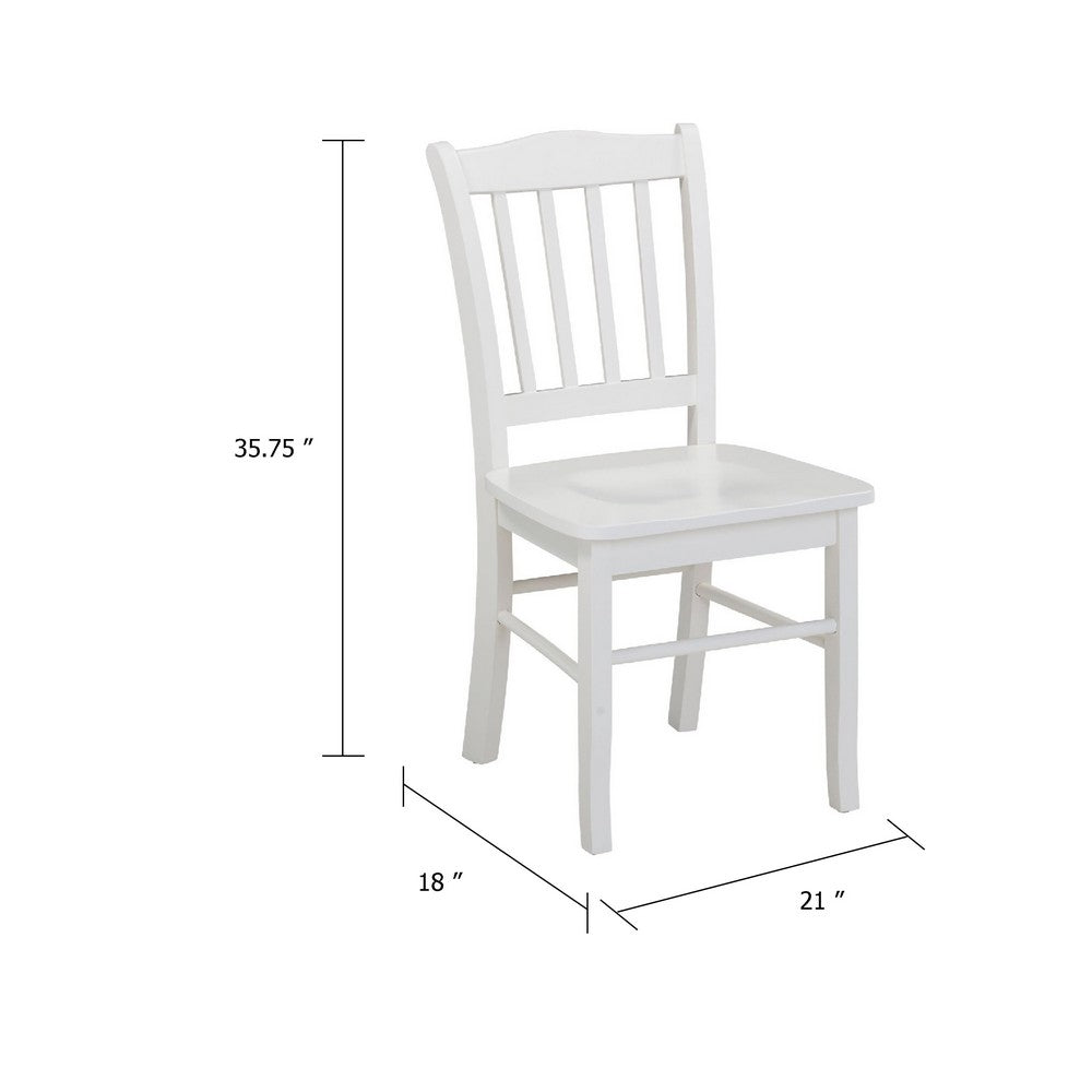 Nova Dining Side Chair Set of 2 | Shaker Style | Cream White Wood
