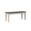 Nova Dining Bench | 44" Euro Black Ash Wood Seat | Antique White