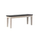 Nova Dining Bench | 44" Euro Black Ash Wood Seat | Antique White