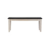 Nova Dining Bench | 44" Euro Black Ash Wood Seat | Antique White
