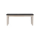 Nova Dining Bench | 44" Euro Black Ash Wood Seat | Antique White