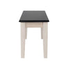 Nova Dining Bench | 44" Euro Black Ash Wood Seat | Antique White