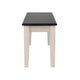 Nova Dining Bench | 44" Euro Black Ash Wood Seat | Antique White