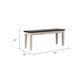 Nova Dining Bench | 44" Euro Black Ash Wood Seat | Antique White