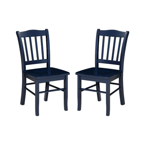 Nova Dining Side Chair Set of 2 | Shaker Style | Farmhouse Navy Blue Wood