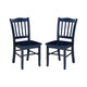 Nova Dining Side Chair Set of 2 | Shaker Style | Farmhouse Navy Blue Wood