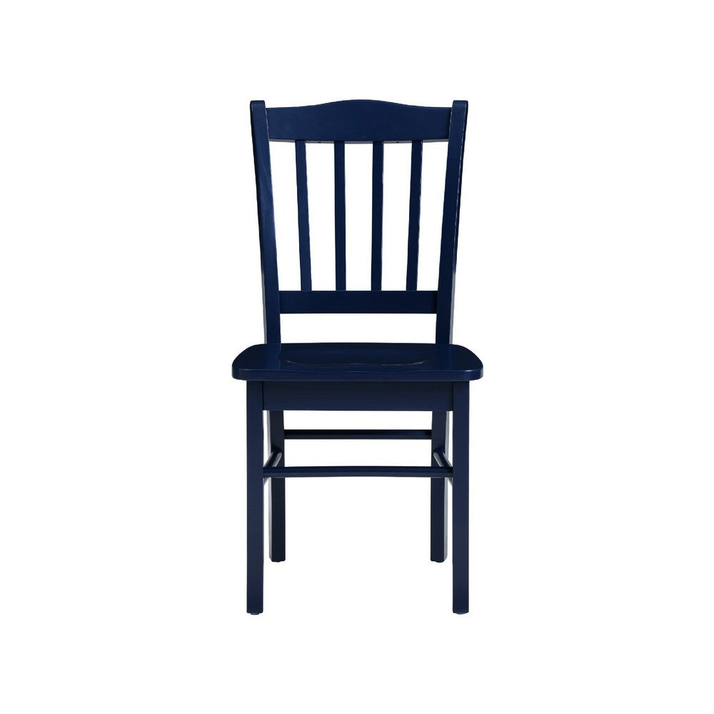 Nova Dining Side Chair Set of 2 | Shaker Style | Farmhouse Navy Blue Wood
