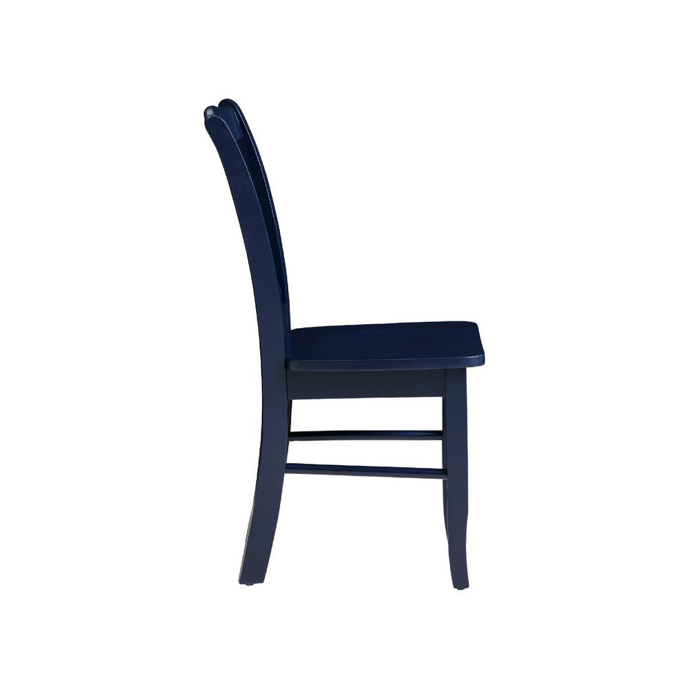 Nova Dining Side Chair Set of 2 | Shaker Style | Farmhouse Navy Blue Wood