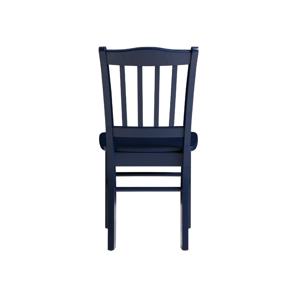 Nova Dining Side Chair Set of 2 | Shaker Style | Farmhouse Navy Blue Wood