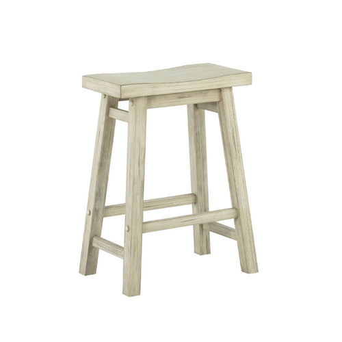 Amber Counter Height Stool | Saddle Seat | Backless | Weathered Gray Wood