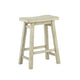 Amber Counter Height Stool | Saddle Seat | Backless | Weathered Gray Wood