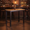 Amber Pub Table | 47" Rectangular Top | Espresso Brown Trestle Base