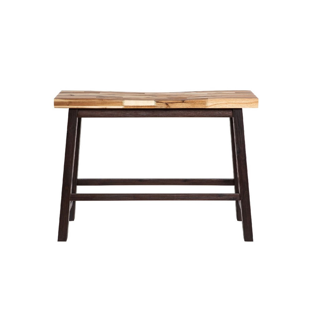 Amber Counter Height Bench | 33" Natural Brown Seat | Espresso Brown