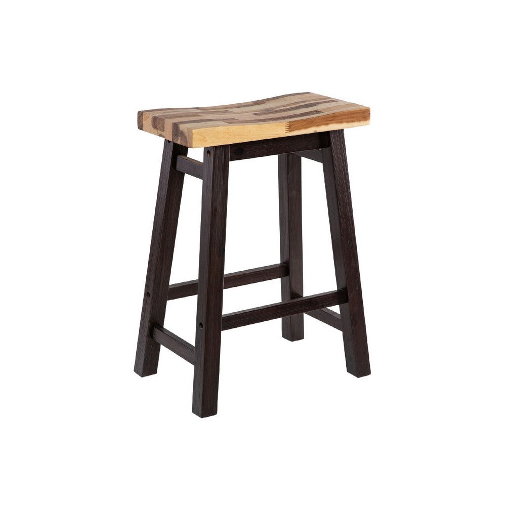 Amber Counter Height Stool | Saddle Seat | Espresso Brown Wood