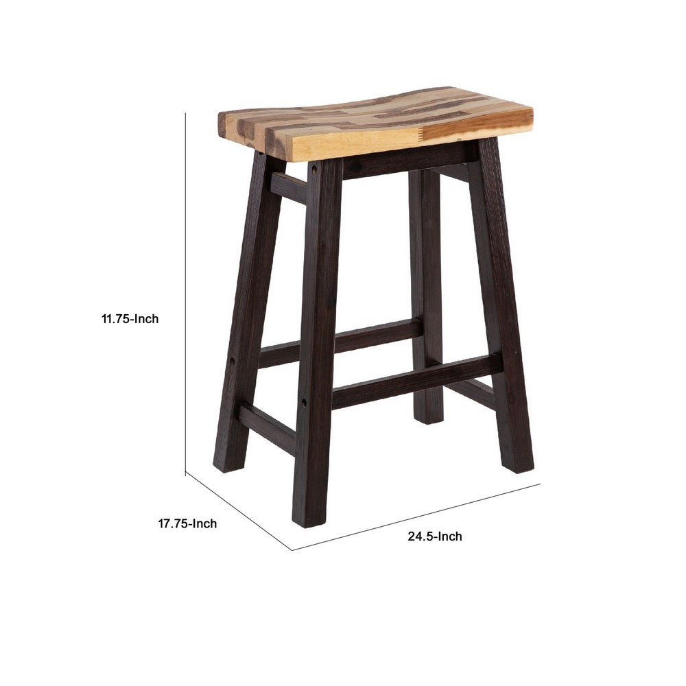Amber Counter Height Stool | Saddle Seat | Espresso Brown Wood