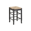 Sezy Counter Height Stool | Rush Rattan Square Seat | Charcoal Gray Base