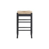 Sezy Counter Height Stool | Rush Rattan Square Seat | Charcoal Gray Base