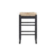 Sezy Counter Height Stool | Rush Rattan Square Seat | Charcoal Gray Base