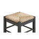 Sezy Counter Height Stool | Rush Rattan Square Seat | Charcoal Gray Base