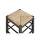 Sezy Counter Height Stool | Rush Rattan Square Seat | Charcoal Gray Base
