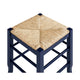 Sezy Counter Height Stool | Rush Rattan Square Seat | Navy Blue Base