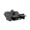 Erron Manual Reclining Loveseat w Cupholder Console | Dark Gray Microfiber