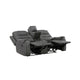 Erron Manual Reclining Loveseat w Cupholder Console | Dark Gray Microfiber