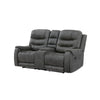 Erron Manual Reclining Loveseat w Cupholder Console | Dark Gray Microfiber