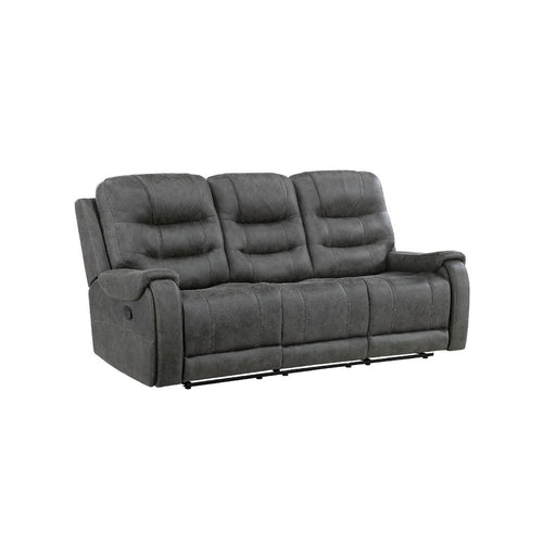 Erron Manual Reclining Sofa | 3 Seater | Dark Gray Polished Microfiber