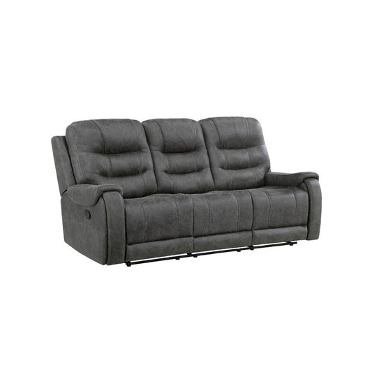 Erron Manual Reclining Sofa | 3 Seater | Dark Gray Polished Microfiber