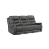 Erron Manual Reclining Sofa | 3 Seater | Dark Gray Polished Microfiber