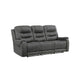 Erron Manual Reclining Sofa | 3 Seater | Dark Gray Polished Microfiber