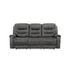 Erron Manual Reclining Sofa | 3 Seater | Dark Gray Polished Microfiber