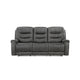 Erron Manual Reclining Sofa | 3 Seater | Dark Gray Polished Microfiber