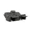 Erron Manual Reclining Sofa | 3 Seater | Dark Gray Polished Microfiber