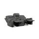 Erron Manual Reclining Sofa | 3 Seater | Dark Gray Polished Microfiber