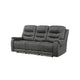 Erron Manual Reclining Sofa | 3 Seater | Dark Gray Polished Microfiber