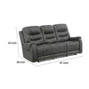 Erron Manual Reclining Sofa | 3 Seater | Dark Gray Polished Microfiber