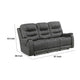 Erron Manual Reclining Sofa | 3 Seater | Dark Gray Polished Microfiber