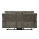 Diti Manual Reclining Loveseat w Console | Cupholders | Brown Microfiber